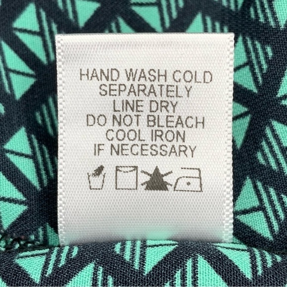 XS Pleione Black Teal Geometric Print Blouse Sleeveless Extra Small 0 2 Tribal - Picture 7 of 9